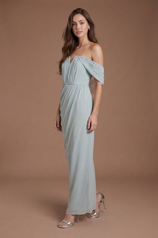 Shawl Back Two In One Contour Collective Bridesmaid Dress