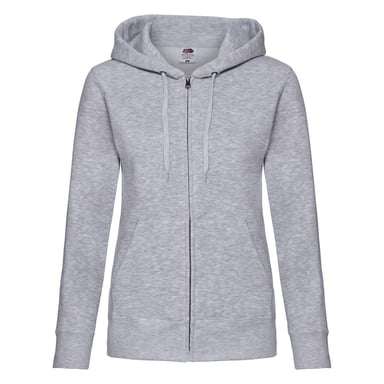 Fruit of the Loom Womens/Ladies Premium Hooded Lady Fit Sweat Jacket (Heather Grey)