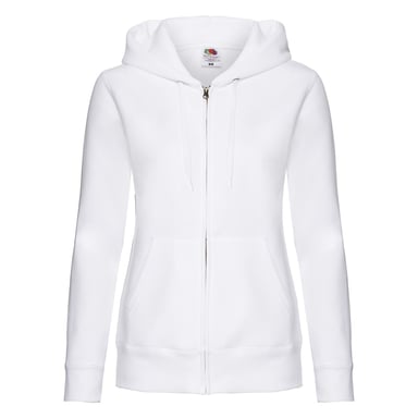 Fruit of the Loom Womens/Ladies Premium Hooded Lady Fit Sweat Jacket (White)