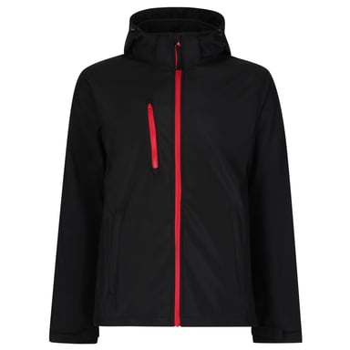 Regatta Mens Venturer 3 Layer Hooded Soft Shell Jacket (Black/Red)