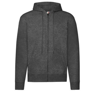 Fruit of the Loom Mens Classic Heather Hooded Jacket (Dark Heather Grey)