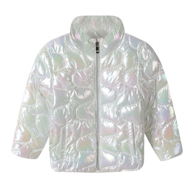 Minoti Girls Metallic Lightweight Padded Jacket (White)