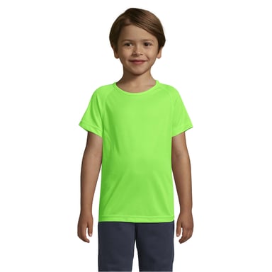 SOLS Childrens/Kids Sporty Raglan T-Shirt (Neon Green)