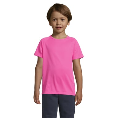 SOLS Childrens/Kids Sporty Raglan T-Shirt (Neon Pink)