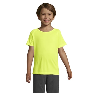 SOLS Childrens/Kids Sporty Raglan T-Shirt (Neon Yellow)