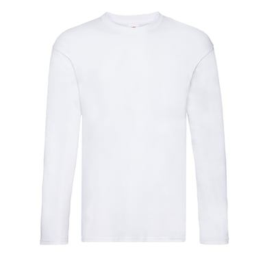 Fruit of the Loom Unisex Adult Original Plain Long-Sleeved T-Shirt (White)