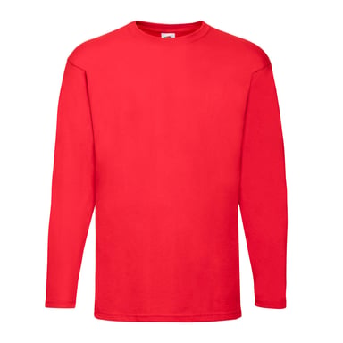 Fruit of the Loom Mens Valueweight Long-Sleeved T-Shirt (Red)