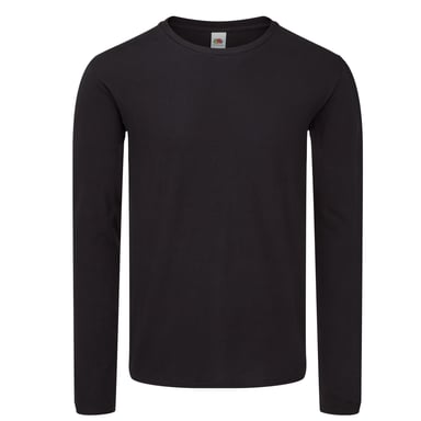 Fruit of the Loom Mens Iconic 150 Classic Long-Sleeved T-Shirt (Black)