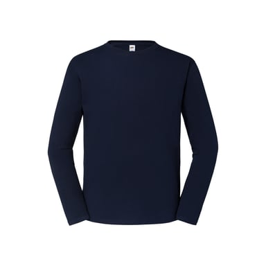 Fruit of the Loom Mens Iconic 195 Premium Ringspun Cotton Long-Sleeved T-Shirt (Deep Navy)