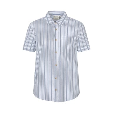 Mountain Warehouse Mens Derby Stripe Cotton Short-Sleeved Shirt (Blue)
