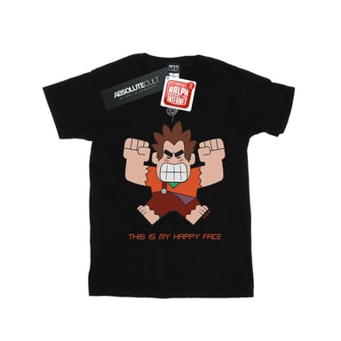 Disney Heren Wreck It Ralph Happy Face T-Shirt (Zwart)