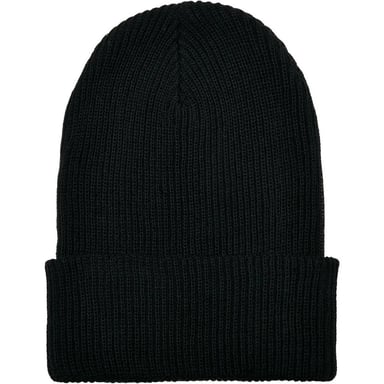 Flexfit Ribbed Recycled Yarn Knitted Beanie (Black)