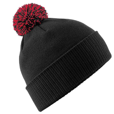 Beechfield Volwassenen Unisex Snowstar Beanie (Zwart/Klassiek Rood)