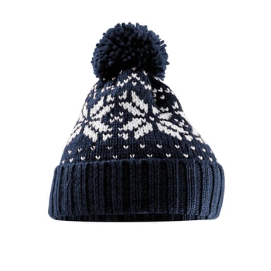 Beechfield Unisex Adult Snowstar Fair Isle Beanie (French Navy/White)