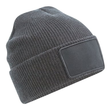Beechfield Thinsulate Removable Patch Beanie (Graphite Grey)