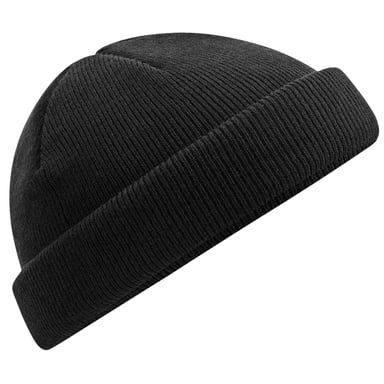 Beechfield Fisherman Mini Gerecycleerde Beanie (Zwart)