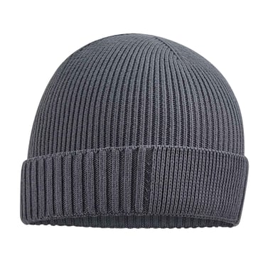 Beechfield Organic Cotton Engineered Patch Beanie (Graphite Grey)