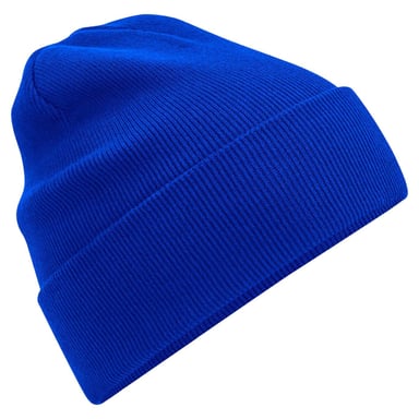 Beechfield Original Organic Cotton Cuffed Beanie (Bright Royal Blue)