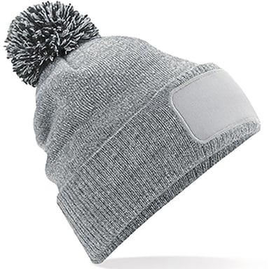 Beechfield Unisex Adults Snowstar Printers Beanie (Heather Grey/Black)