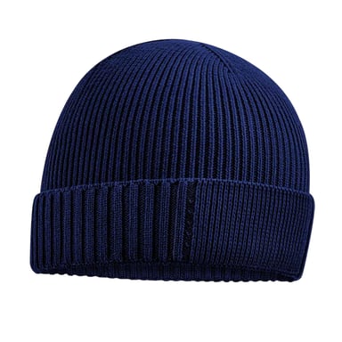 Beechfield Organic Cotton Engineered Patch Beanie (Oxford Navy)