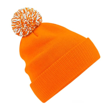 Beechfield Adults Unisex Snowstar Beanie (Orange/White)