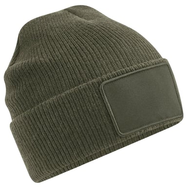 Beechfield Thinsulate Removable Patch Beanie (Military Green)