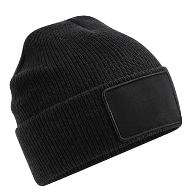 Beechfield Thinsulate Removable Patch Beanie (Black)