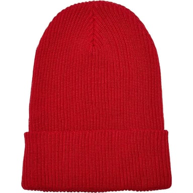 Flexfit Ribbed Recycled Yarn Knitted Beanie (Red)