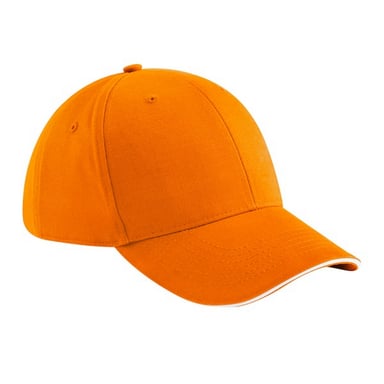 Beechfield Athleisure 6 panelen pet (Oranje/Wit)