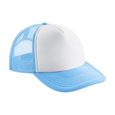 Beechfield Vintage Snapback Trucker Cap (Hemelsblauw/Wit)