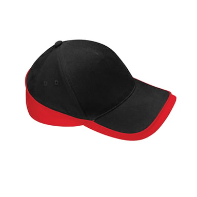 Beechfield Teamwear Competition Baseball Cap (Black/Classic Red)