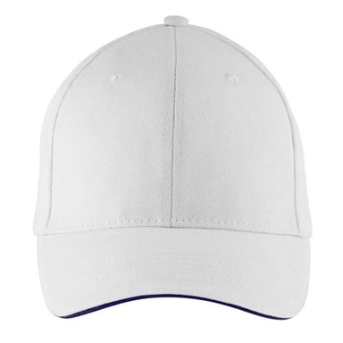 SOLS Buffalo 6 Panel Baseball Cap (White/Navy)