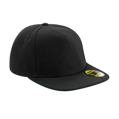 Beechfield Unisex Adult Original Flat Peak Snapback Cap (Black/Black)