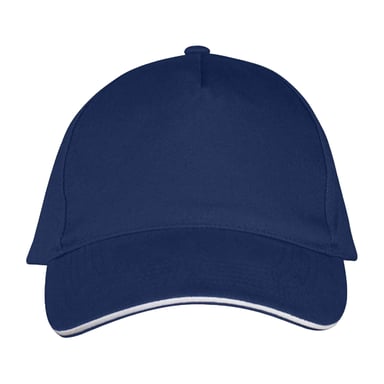 SOLS Long Beach 5 Panel Baseball Cap (French Navy/White)