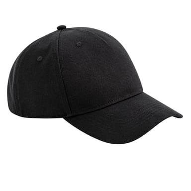 Beechfield EarthAware Classic 6 Panel Organic Cotton Sandwich Peak Baseball Cap (Black)