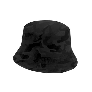 Beechfield Camo Polyester Recycled Bucket Hat (Midnight)