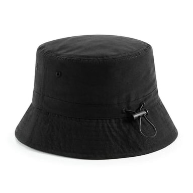 Beechfield Unisex Adult Recycled Polyester Bucket Hat (Black)