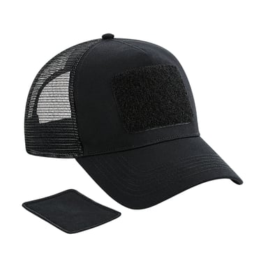 Beechfield Patch Snapback Trucker Cap (Black)