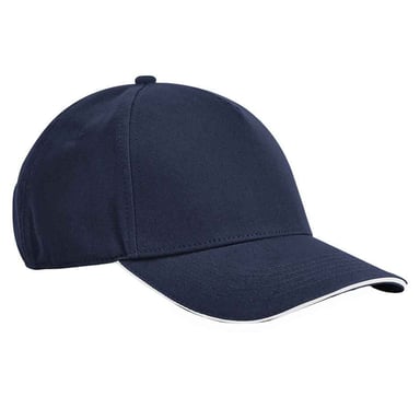Beechfield EarthAware Classic Organic Cotton 5 Panel Baseball Cap (French Navy/White)