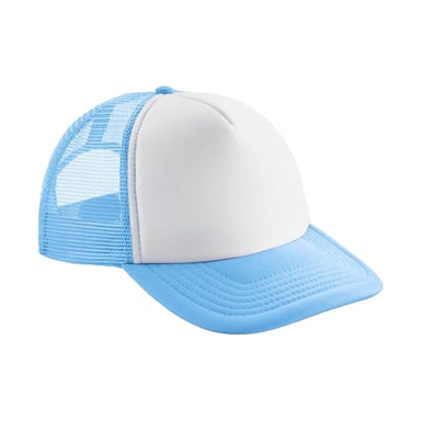 Beechfield Childrens/Kids Vintage Snapback Trucker Cap (Sky Blue/White)