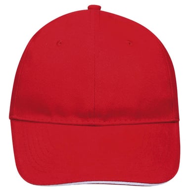 SOLS Buffalo 6 Panel Baseball Cap (Red/White)