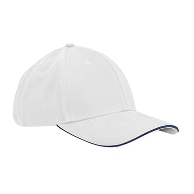 Beechfield EarthAware 6 Panel Organic Cotton Sandwich Peak Cap (White/French Navy)