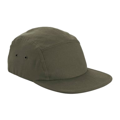 Beechfield Canvas 5 Panel Baseball Cap (Olive Green)
