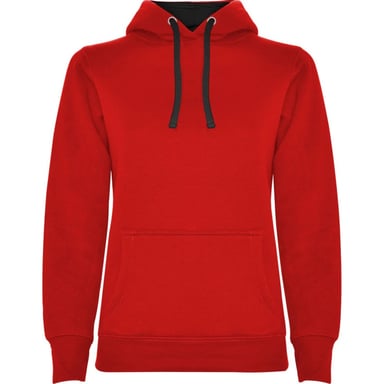 Roly Womens/Ladies Urban Hooded Polycotton Sweatshirt (Red/Black)