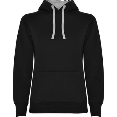 Roly Womens/Ladies Urban Hoodie (Black/Heather Grey)