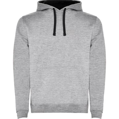 Roly Mens Urban Plain Heather Hoodie (Heather Grey/Black)