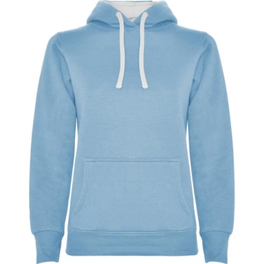 Roly Womens/Ladies Urban Hooded Polycotton Sweatshirt (Sky Blue/White)