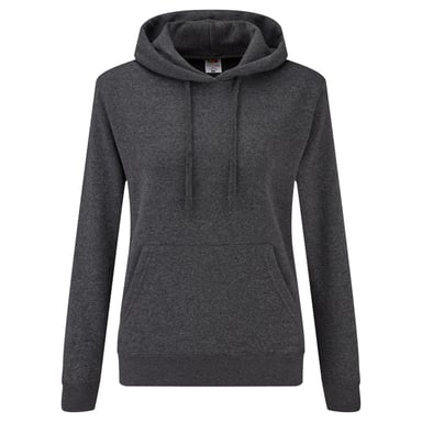 Fruit of the Loom Womens/Ladies Classic Plain Hoodie (Dark Heather Grey)