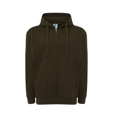 JHK Unisex Adult Plain Full Zip Hoodie (Khaki)