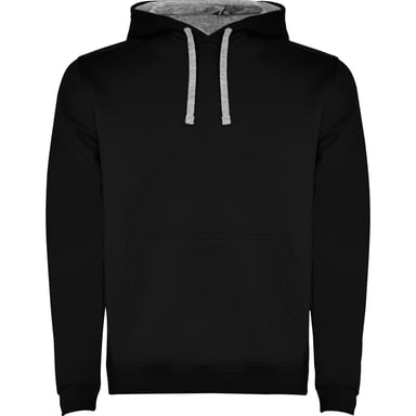 Roly Childrens/Kids Urban Drawstring Hoodie (Black/Heather Grey)
